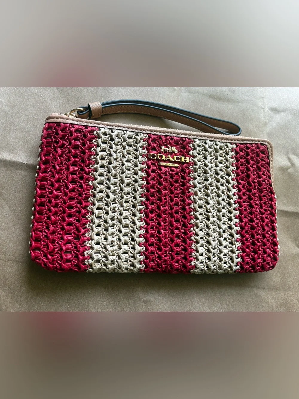 Coach woven straw